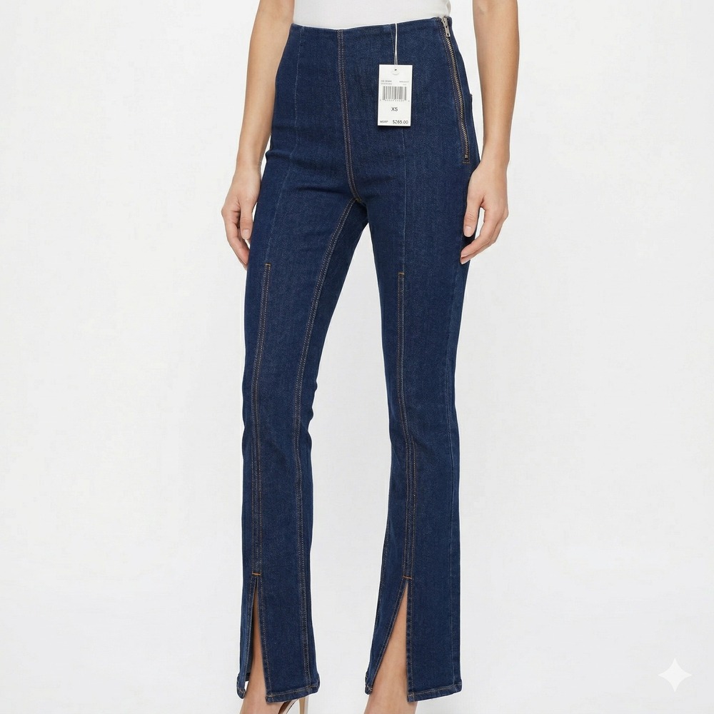 EB Denim USA Made Midnight Split Hem Jeggings Women Size XS‎ Blue NWT $265